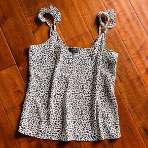 NWOT 7 For All Mankind Ruffle Strap Leopard Tank